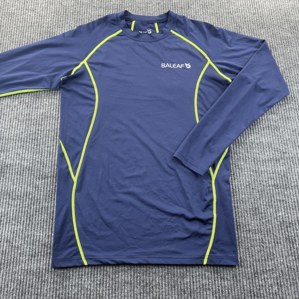 Baleaf Shirt Mens Medium Blue Long Sleeve‎ Athletic Compression Base Layer